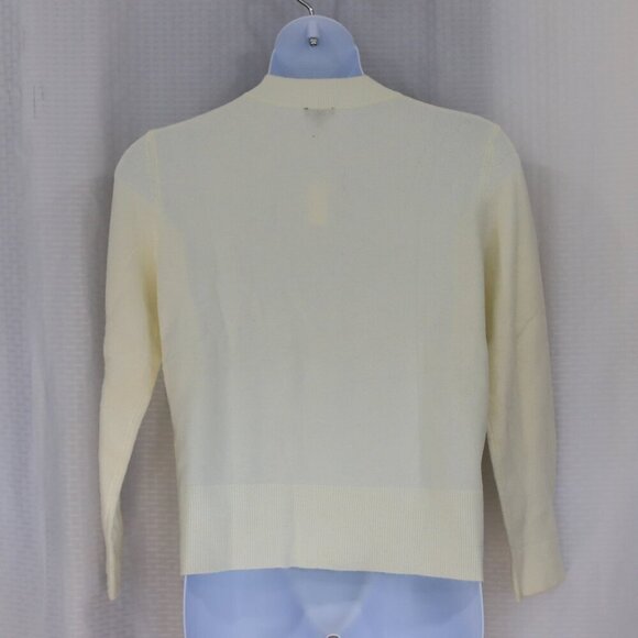 NWT Talbots L cream embellished sparkly covered button cardigan - Picture 5 of 7